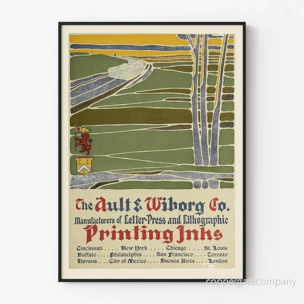Vintageposter Ault & Wiborg Co. Tryckfärgsbläck