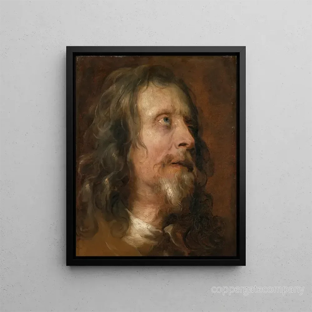 Målning Studie av ett skäggigt mans porträtt - Antoine van Dyck | Konsttryck