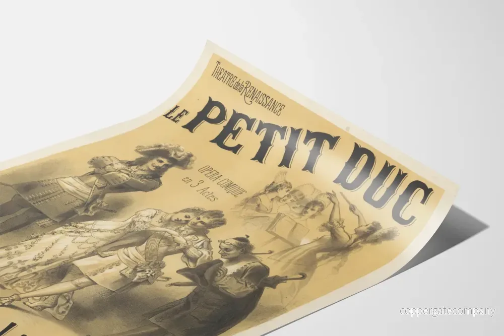 Vintageaffisch för den komiska operan Le Petit Duc på Théâtre de la Renaissance - Bild 3