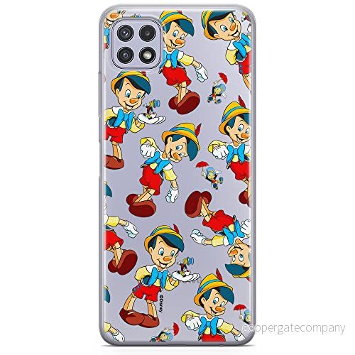 ERT GROUP mobiltelefonfodral för Samsung A22 5G originalt och officiellt licensierat Disney mönster Pinocchio 002 optimalt anpassad till formen på mobiltelefonen, gedeeltelijk transparant 5905131815118