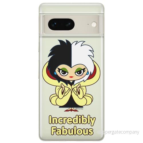 ERT GROUP mobiltelefonfodral för Google PIXEL 7 originalt och officiellt licensierat Disney mönster Cruella 006 optimalt anpassad till formen på mobiltelefonen, gedeeltelijk transparant 5905795160678