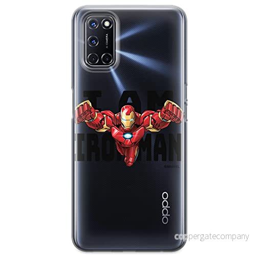 ERT GROUP mobiltelefonfodral för Oppo A92/ A72/ A52 originalt och officiellt licensierat Marvel mönster Iron Man 028 optimalt anpassad till formen på mobiltelefonen, gedeeltelijk transparant 5904805141614