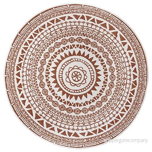 NORTHRUGS Inomhus och utomhatta Coron rund diameter 140 cm vändbar matta väderbeständig modern grafisk design löpare för balkong uteplats trädgård vinterträdgård vardagsrum vattentät i 4260770244028