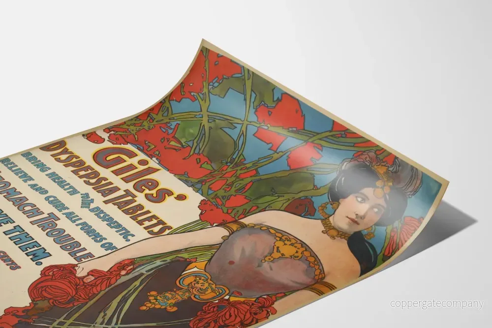 Vintageaffisch Giles' Dyspepsia Tablets för väggdekoration - Bild 3
