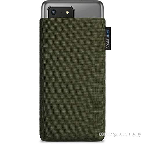 Adore June Klassisk olivgrön väska kompatibel med Samsung Galaxy S20 Ultra, mobilfodral av motståndskraftigt Cordura tyg skärmrengöringseffekt, tillverkad i Europa 4260477568137