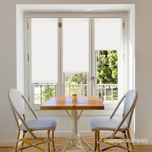 Blindecor slät AureOHNE WERKZEUG ljusgenomsläpplig rulle, polyester, bruten vit, 62 x 180 cm 8434363067004