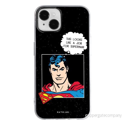 ERT GROUP mobiltelefonfodral för Apple Iphone 14 PLUS originalt och officiellt licensierat DC mönster Superman 037 optimalt anpassad till formen på mobiltelefonen, fodral tillverkad av TPU plast 5905131904096
