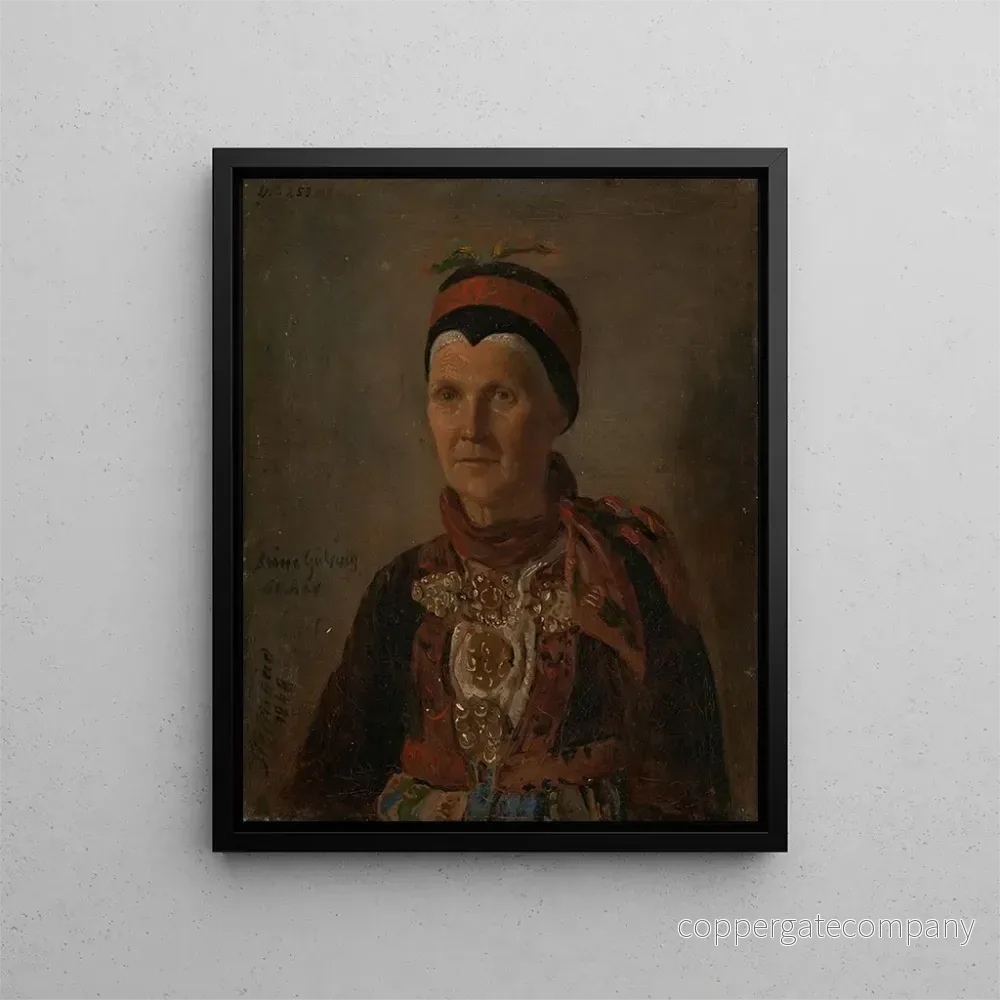 Målning Portrait av Anna Gulsvig - Adolph Tidemand | Konsttryck