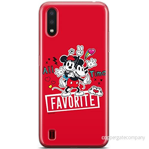 ERT GROUP mobiltelefonfodral för Samsung A01 originalt och officiellt licensierat Disney mönster Mickey & Minnie 011 optimalt anpassad till formen på mobiltelefonen, fodral tillverkad av TPU plast 5904805424953