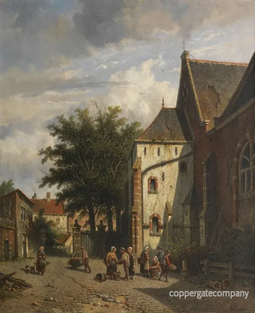 Målning bakom den västra kyrkan i Enkhuizen - Adrianus Eversen - Bild 2