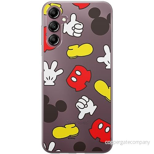 ERT GROUP mobiltelefonfodral för Samsung A14 4G/5G originalt och officiellt licensierat Disney mönster Mickey 046 optimalt anpassad till formen på mobiltelefonen, gedeeltelijk transparant 5905511832261