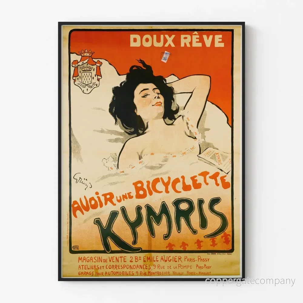 Vintageposter Djupt Dröm Att Ha En Kymris Cykel för Väggdekoration