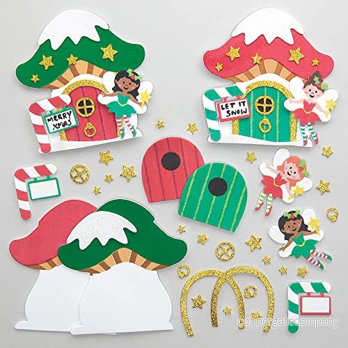 Baker Ross FX369 Julälva dörrkit 4 pack, juldekoration hantverkssats för barn, skumklistermärke hantverkskit 5063067003280 Baker Ross FX369 Julälva dörrkit 4 pack, juldekoration hantverkssats för barn, skumklistermärke hantverkskit 5063067003280