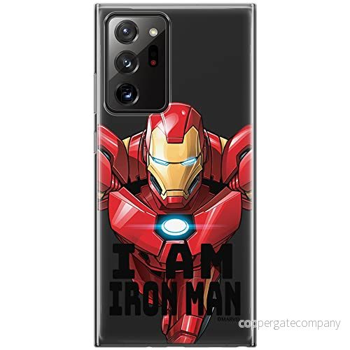 ERT GROUP mobiltelefonfodral för Samsung GALAXY NOTE 20 ULTRA originalt och officiellt licensierat Marvel mönster Iron Man 029 optimalt anpassad till formen på mobiltelefonen, gedeeltelijk transparant 5904805147401