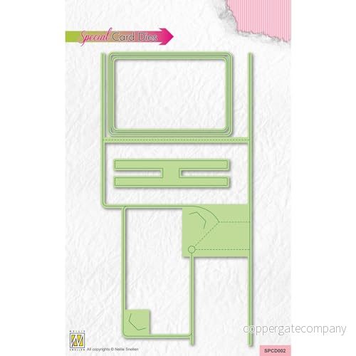 Nellie's Choice Stansmall Cutting Die Presentkort Card Skärschablon på 20 x 9,7 cm för Korttillverkning, Pyssel, Scrapbooking, Hantverk och DIY Lämplig Stansmaskiner 8716052244812