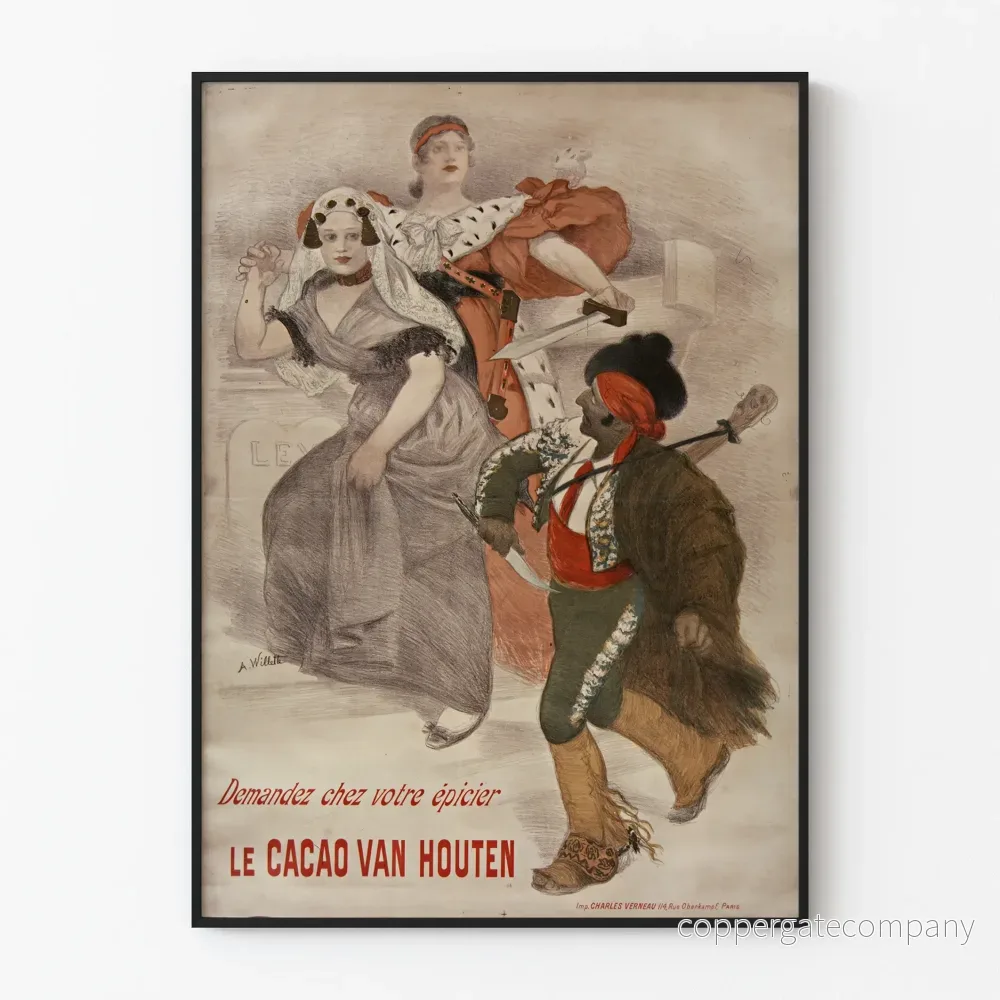 Vintageposter Le Cacao Van Houten väggdekoration