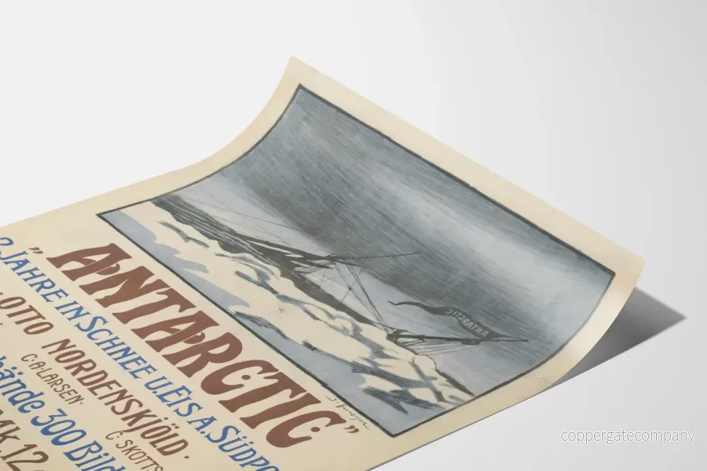 Vintageposter för Antarktisexpeditionen Otto Nordenskjöld 1904 - Bild 3