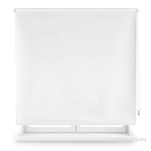Blindecor Skräddarsydd ogenomskinlig rullgardin bruten vit 115 x 175 cm (bredd höjd) tygstorlek 112 170 ogenomskinliga rullgardiner för fönster 8434363504172