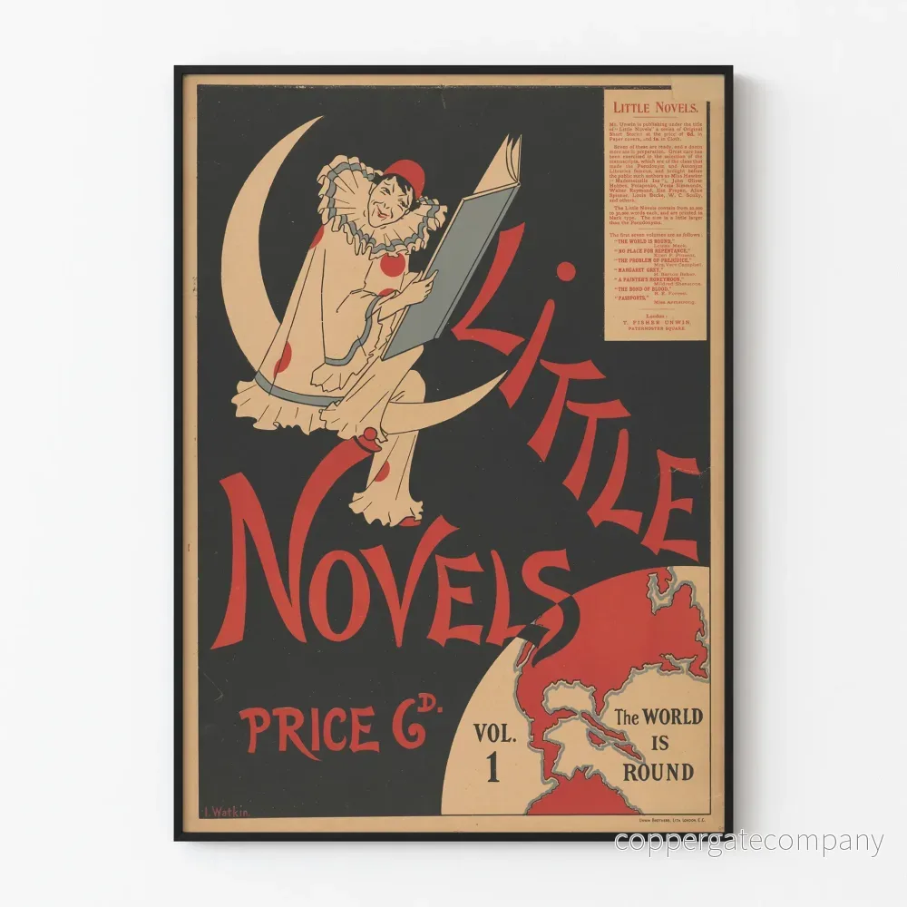 Vintageposter Little Novels för litterär väggdekoration