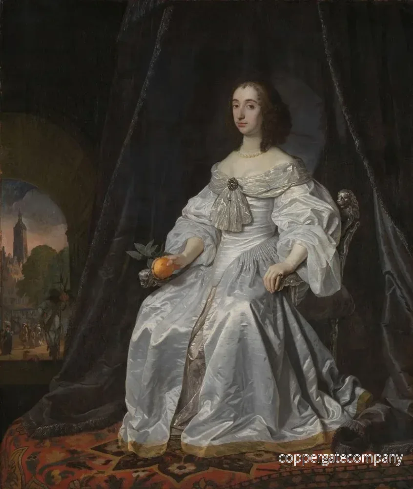 Målning av Marie Stuart, orangeprinsessa, änka efter Wilhelm II - Bartholomeus van der Helst - Bild 2