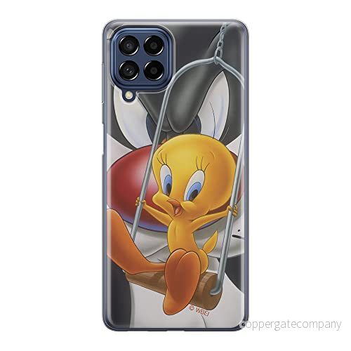 ERT GROUP mobiltelefonfodral för Samsung M33 5G originalt och officiellt licensierat Looney Tunes mönster Tweety 008 optimalt anpassad till formen på mobiltelefonen, fodral tillverkad av TPU plast 5905511340704