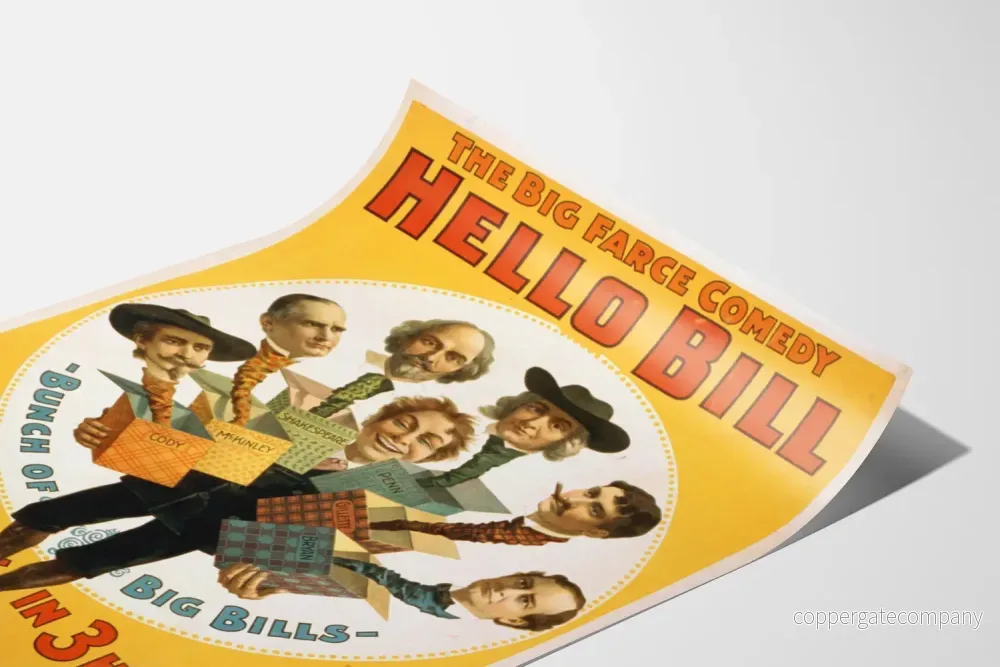 Vintageaffisch för teaterkomedi Hello Bill - Bild 3