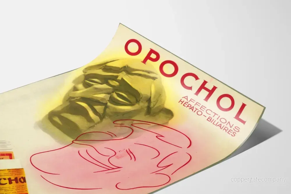 Vintageaffisch Opochol för lever- och gallvägsbesvär - Bild 3