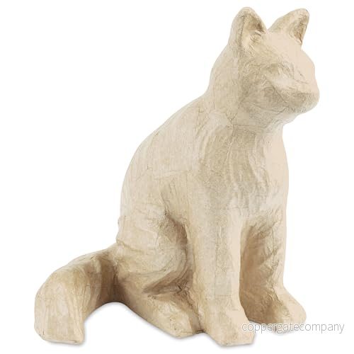 Décopatch LA027C Chat 41cm à décorer en Papier mâché Brun Décoration Chambre DIY et Loisirs Créatifs 33x30x41 cm 3609510080273