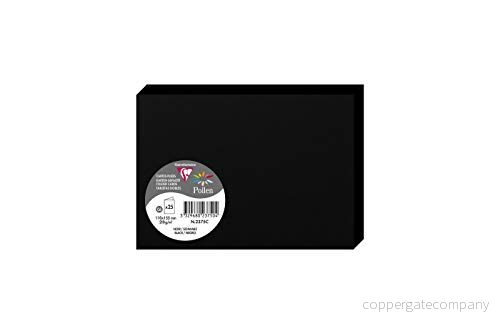Clairefontaine Ref 2375C Pollen vikta kort (paket med 25 ark) 110 x 155 mm storlek, 210 gsm kort, bläckstråleskrivare och laserskrivarkompatibel, syrafri svart 3329680237504