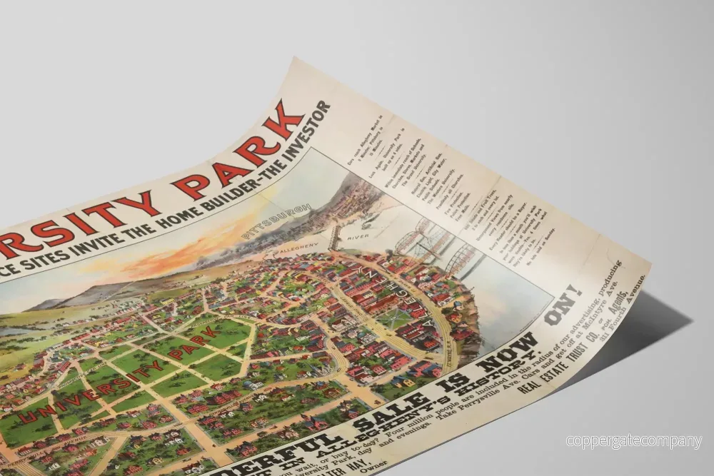 Vintageaffisch University Park - Plan över de 300 bostadsområdena i Allegheny - Bild 2