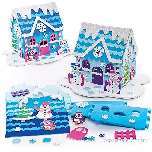 Baker Ross FX292 Ungar Snögubbe Hus Juldekoration 2 Bit Hantverkssatser 5063067001514
