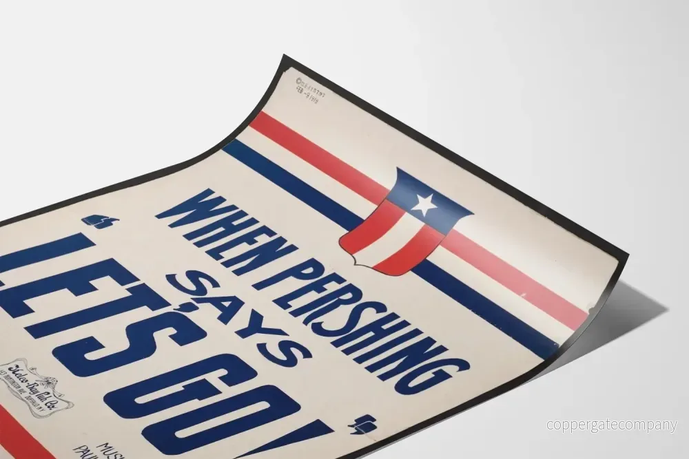 Vintage patriotisk poster När Pershing säger Låt oss gå - Bild 3