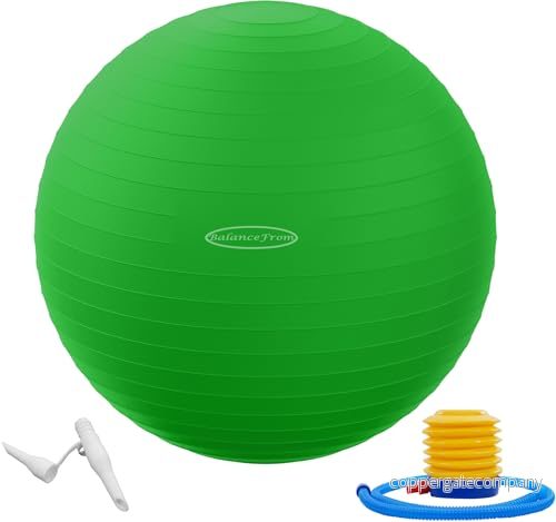 Fitvids anti bristande och halkfri träningsboll yogaboll fitnessboll förlossningsboll med snabb pump, 0,9 kg kapacitet, grön, 76 cm, XL. 810963031931