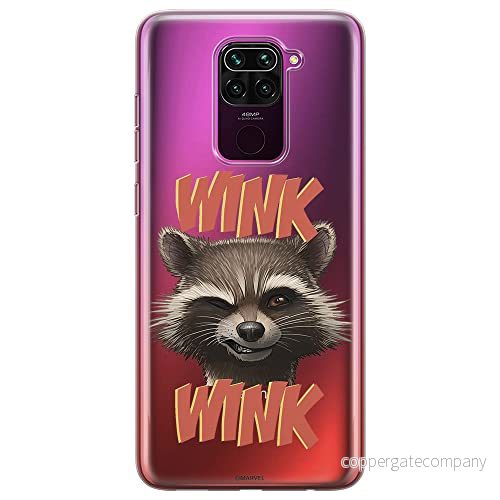 ERT GROUP mobiltelefonfodral för Xiaomi REDMI NOTE 9 originalt och officiellt licensierat Marvel mönster Rocket 003 optimalt anpassad till formen på mobiltelefonen, gedeeltelijk transparant 5903040330043