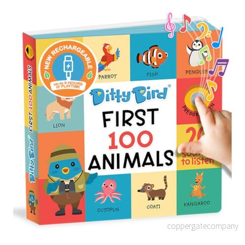 DITTY BIRD First 100 Animals Ljudbok 9781838206499