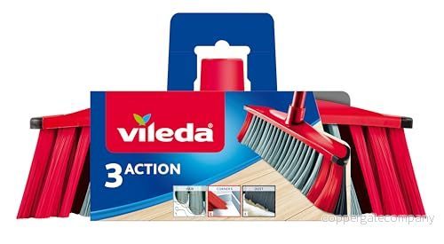 Vileda 142158 3 i 1 naturlig kvast (endast levereras med borsthuvud inget handtag ingår) 4023103173118