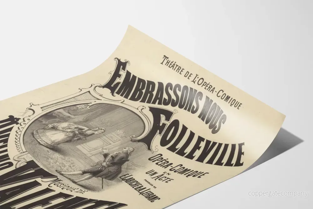Vintageposter Embrassons Nous Folleville - Opera-Komikens Teater - Bild 3