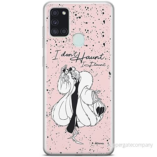 ERT GROUP mobiltelefonfodral för Samsung A21s originalt och officiellt licensierat Disney mönster Cruella and Puppy 001 optimalt anpassad till formen på mobiltelefonen, fodral tillverkad av TPU plast 5903040262597