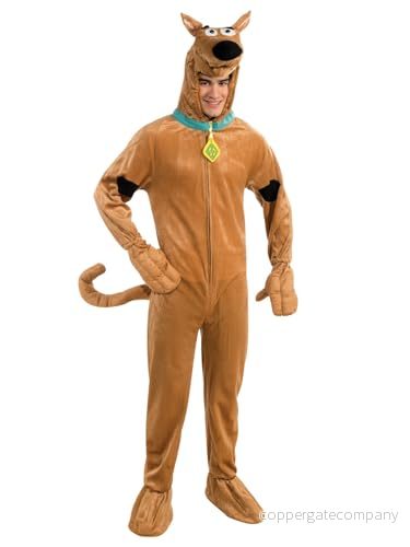 Deluxe Scooby Doo kostym för vuxna, Brun med svarta fläckar 82686163521