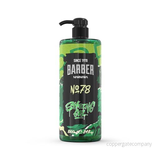 BARBER MARMARA rakgel män nr 78 mäns transparent 1 000 ml rakning av skäggkonturerna skumar inte kyler huden med pumpdispenser skäggvård 8691541006679