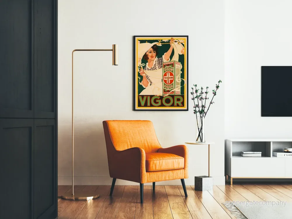 Vintageposter Vigor Seifen-Pulver, retro väggdekoration - Bild 2