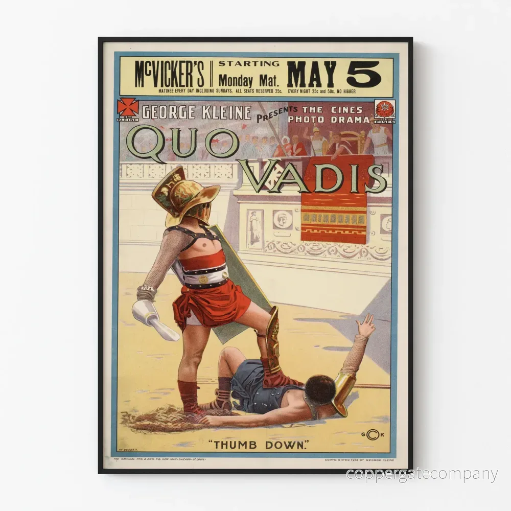 Vintageposter Quo Vadis Dekorativ - Gladiatorromersk Stil