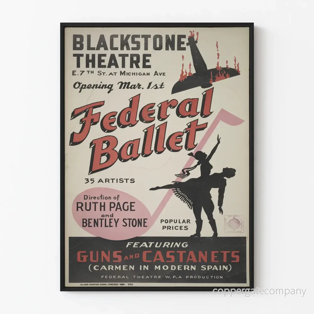 Vintage Federal Ballet - Väggdekoration för teater och dansposter