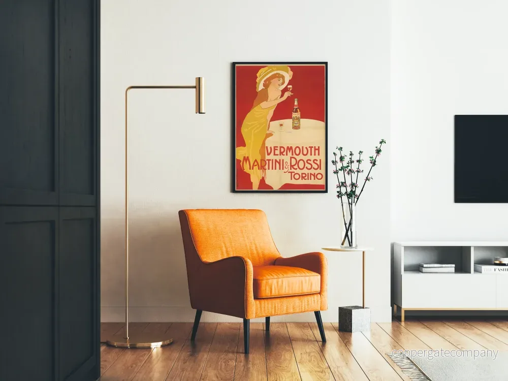 Vintageposter för Vermouth Martini & Rossi Torino - Retro väggdekoration - Bild 2
