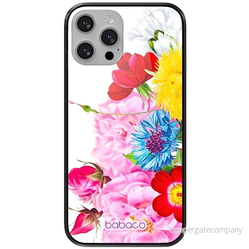 ERT GROUP mobiltelefonfodral för Apple Iphone 13 originalt och officiellt licensierat Babaco mönster Flowers 056 tillverkad av härdat glas, skyddsfodral 5905131360434