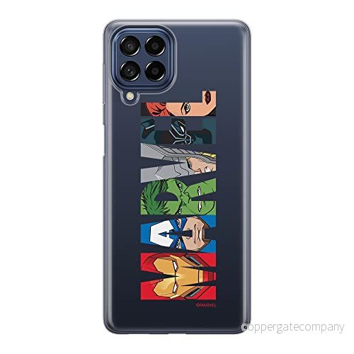 ERT GROUP mobiltelefonfodral för Samsung M53 5G originalt och officiellt licensierat Marvel mönster 011 optimalt anpassad till formen på mobiltelefonen, gedeeltelijk transparant 5905511387457