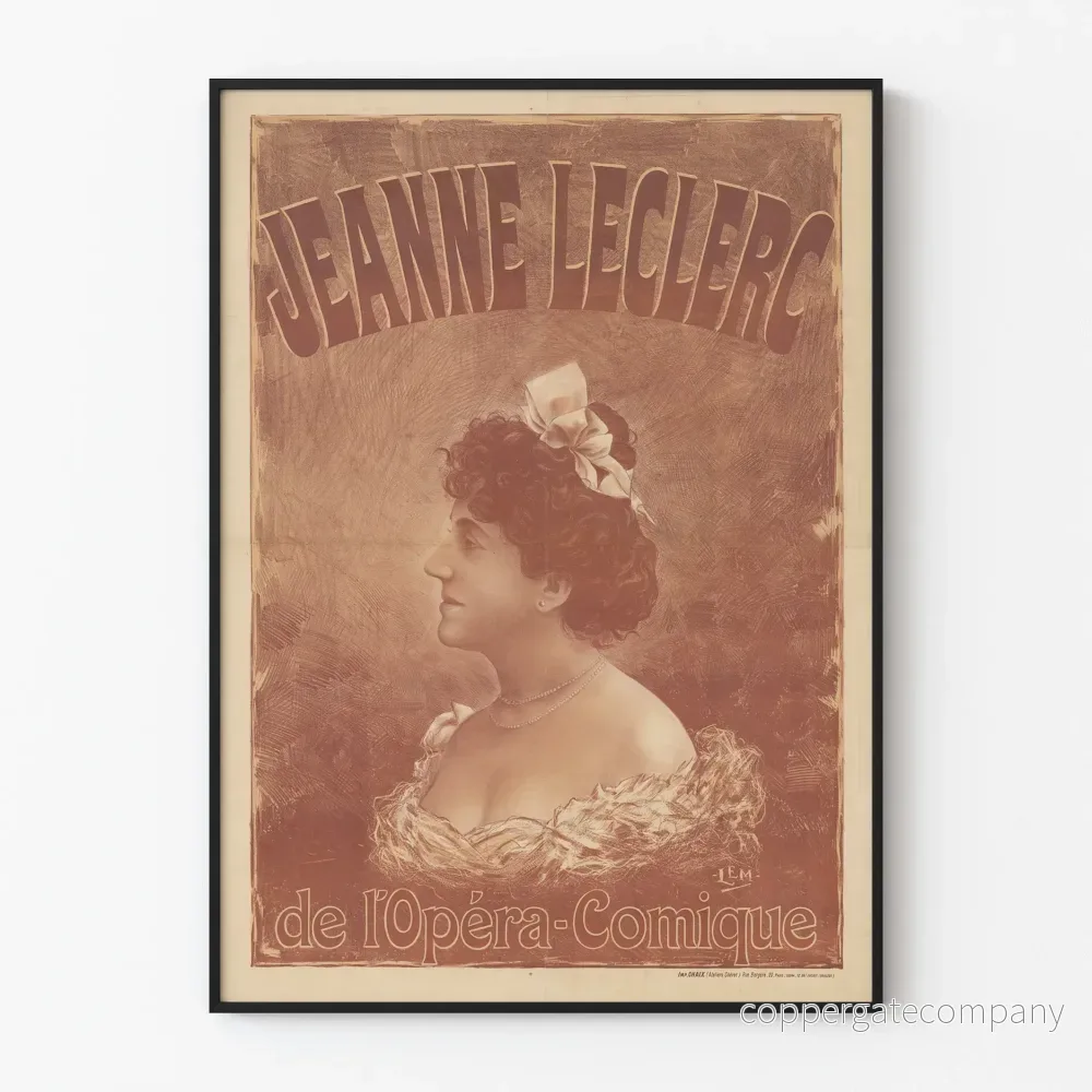Vintageaffisch Jeanne Leclerc från Opéra-Comique