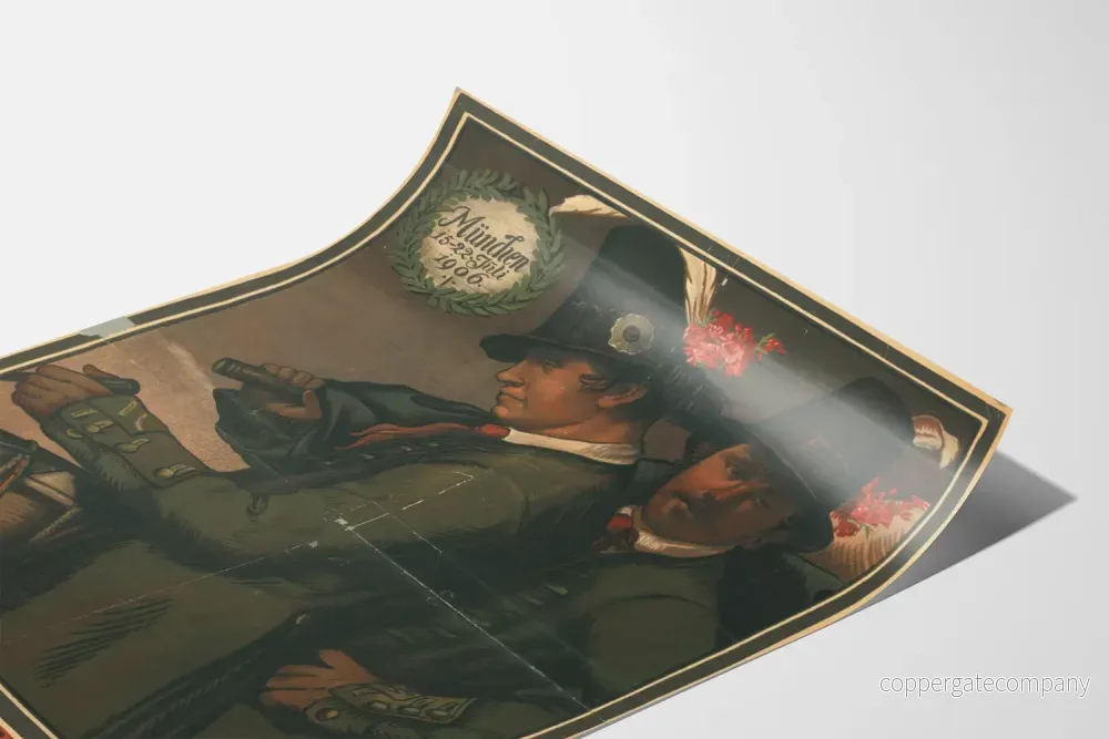 Vintageaffisch för 15:e Deutsches Bundesschießen München 1906 - Bild 3