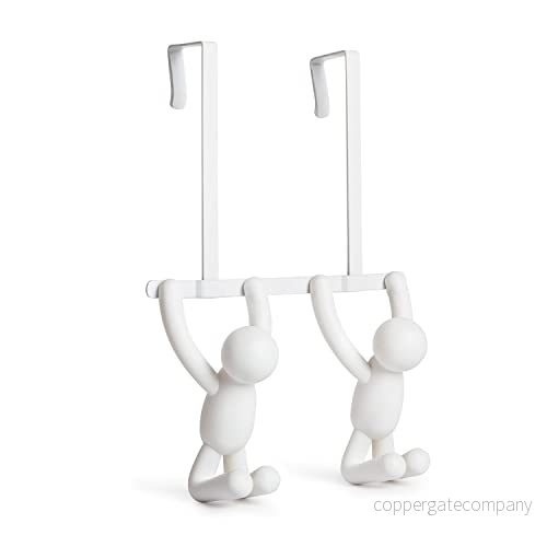 Umbra 1004260 660 Buddy dörrklädhängare med dubbla krokar, plast, vit, 21,6 x 30,5 10,8 cm 28295503884