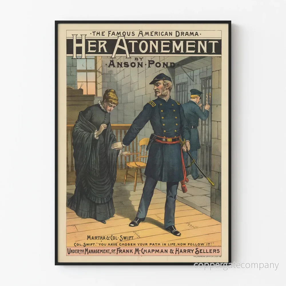 Dekorativ poster av den amerikanska dramafilmen Her Atonement av Anson Pond